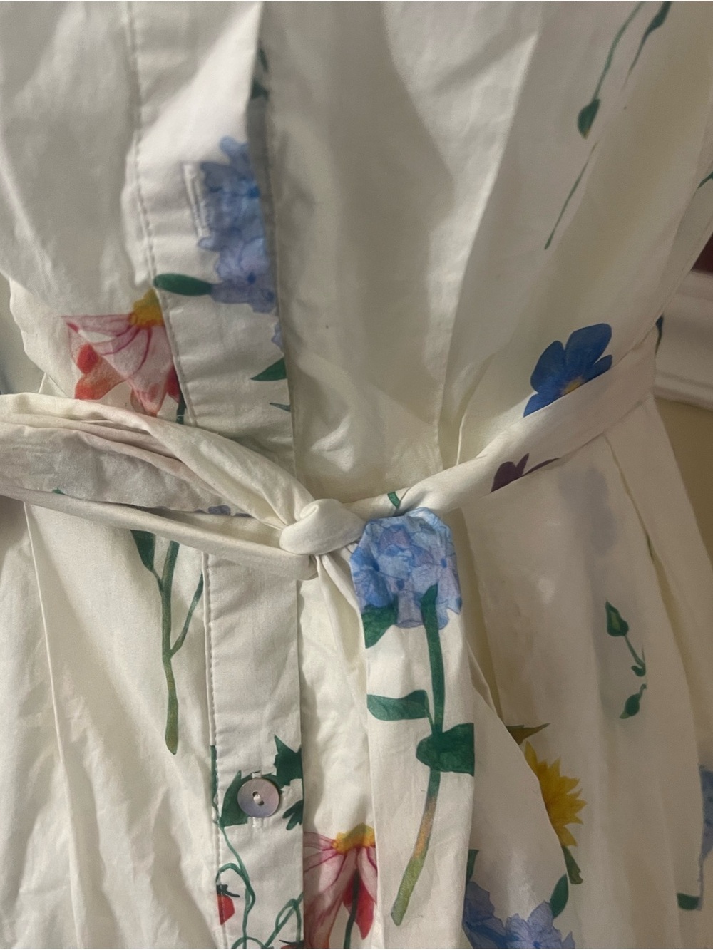 entro White Floral Button-Front Midi Dress - Picture 4 of 8